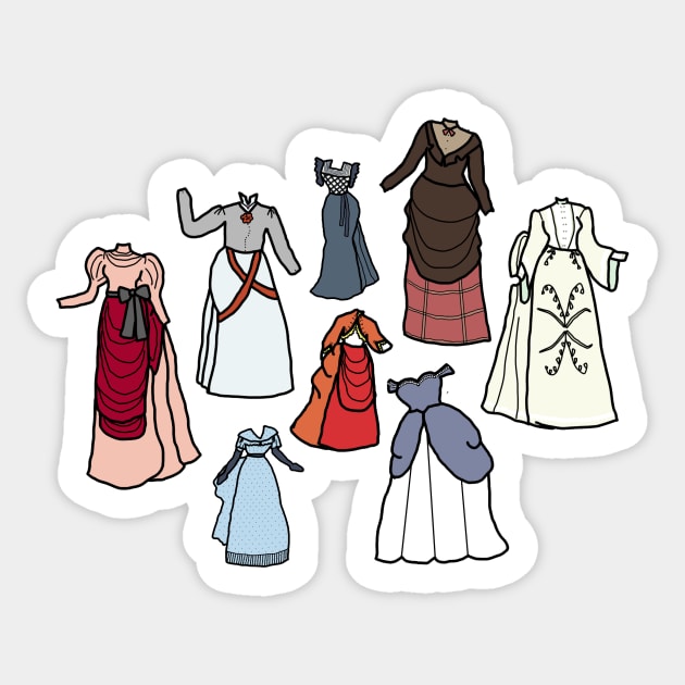 Bustle Gowns Sticker by LochNestFarm